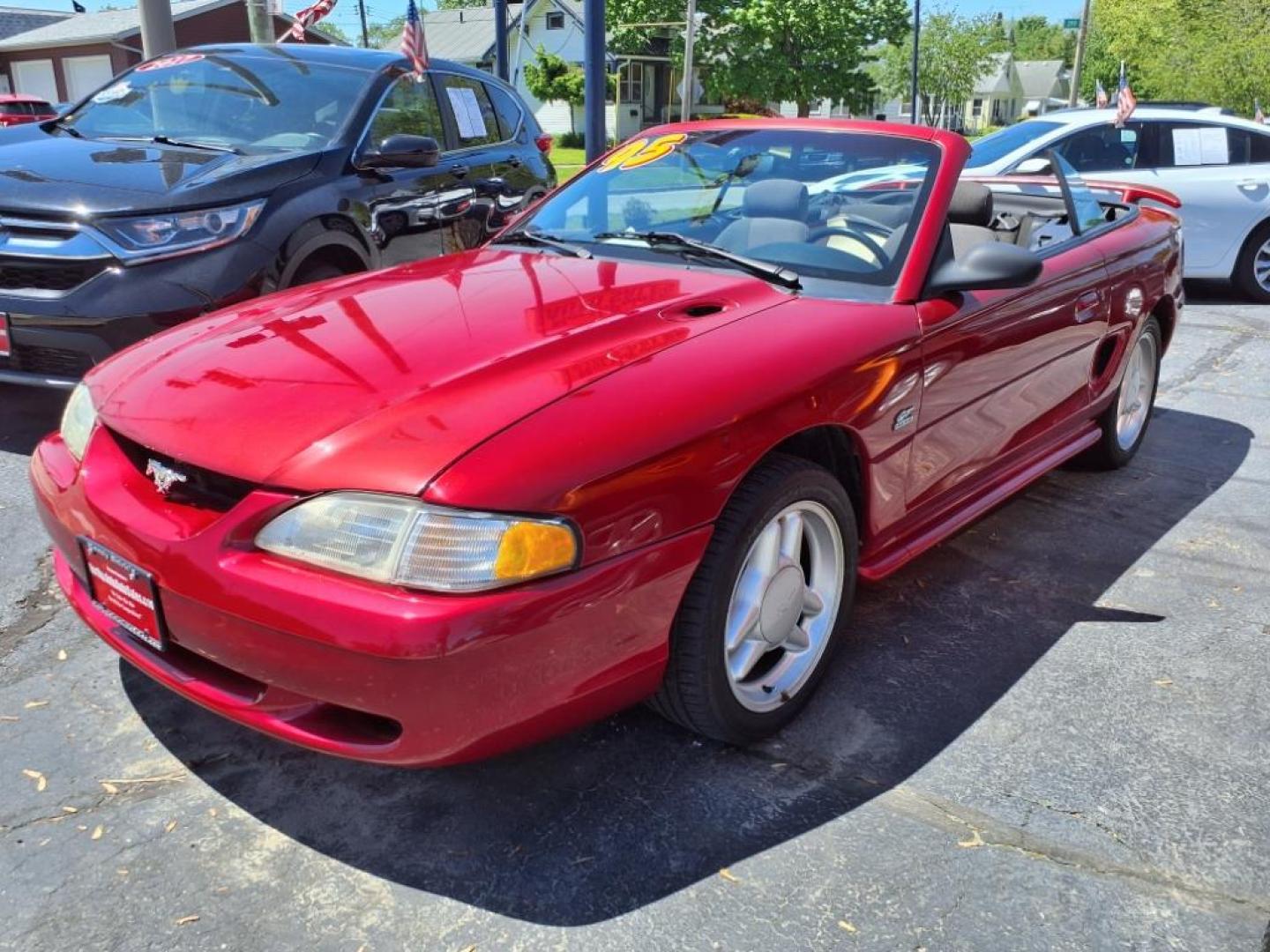 1995 Ultra Red 000 Ford Mustang GT (1FALP45T5SF) with an 5.0L 5.0L NA V8 overhead valves (OHV) 16V Fuel Injected engine, 5-Speed Manual transmission, located at 5505 N. Summit St., Toledo, OH, 43611, (419) 729-2688, 41.654953, -83.530014 - Photo#23