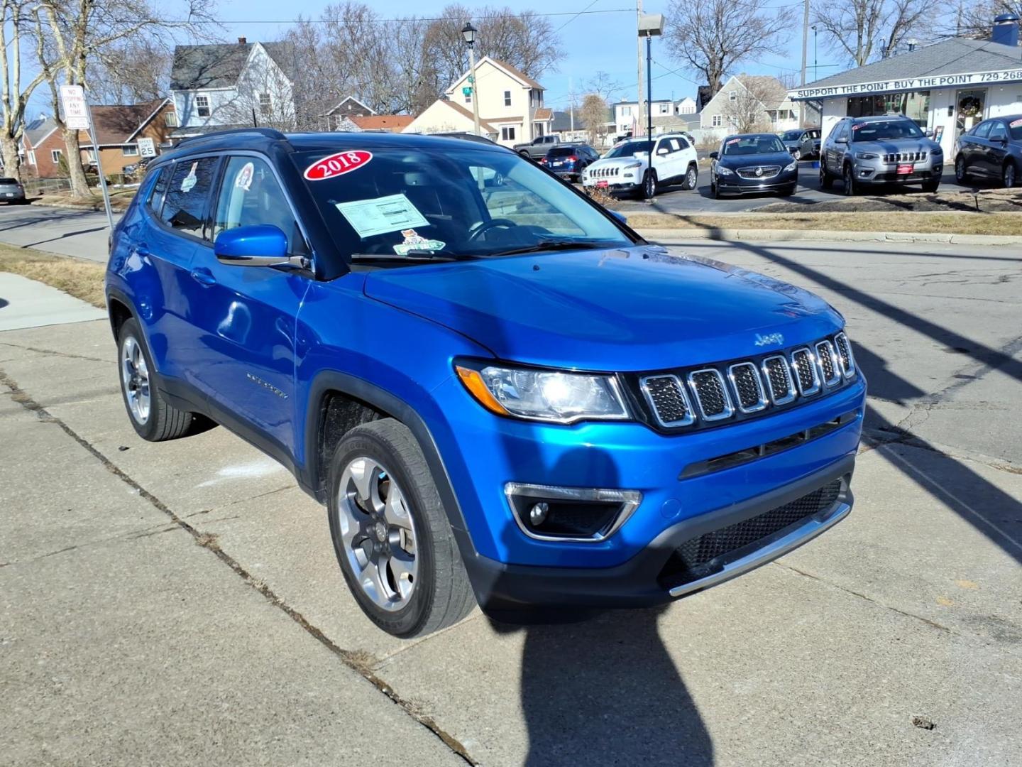 2018 Laser Blue Pearl Coat Jeep Compass Limited (3C4NJDCB7JT) with an 2.4L Tigershark 2.4L I4 180hp 175ft. lbs. Sequential Multiport Fuel Injection engine, 9-Speed Shiftable Automatic transmission, located at 5505 N. Summit St., Toledo, OH, 43611, (419) 729-2688, 41.654953, -83.530014 - Photo#18