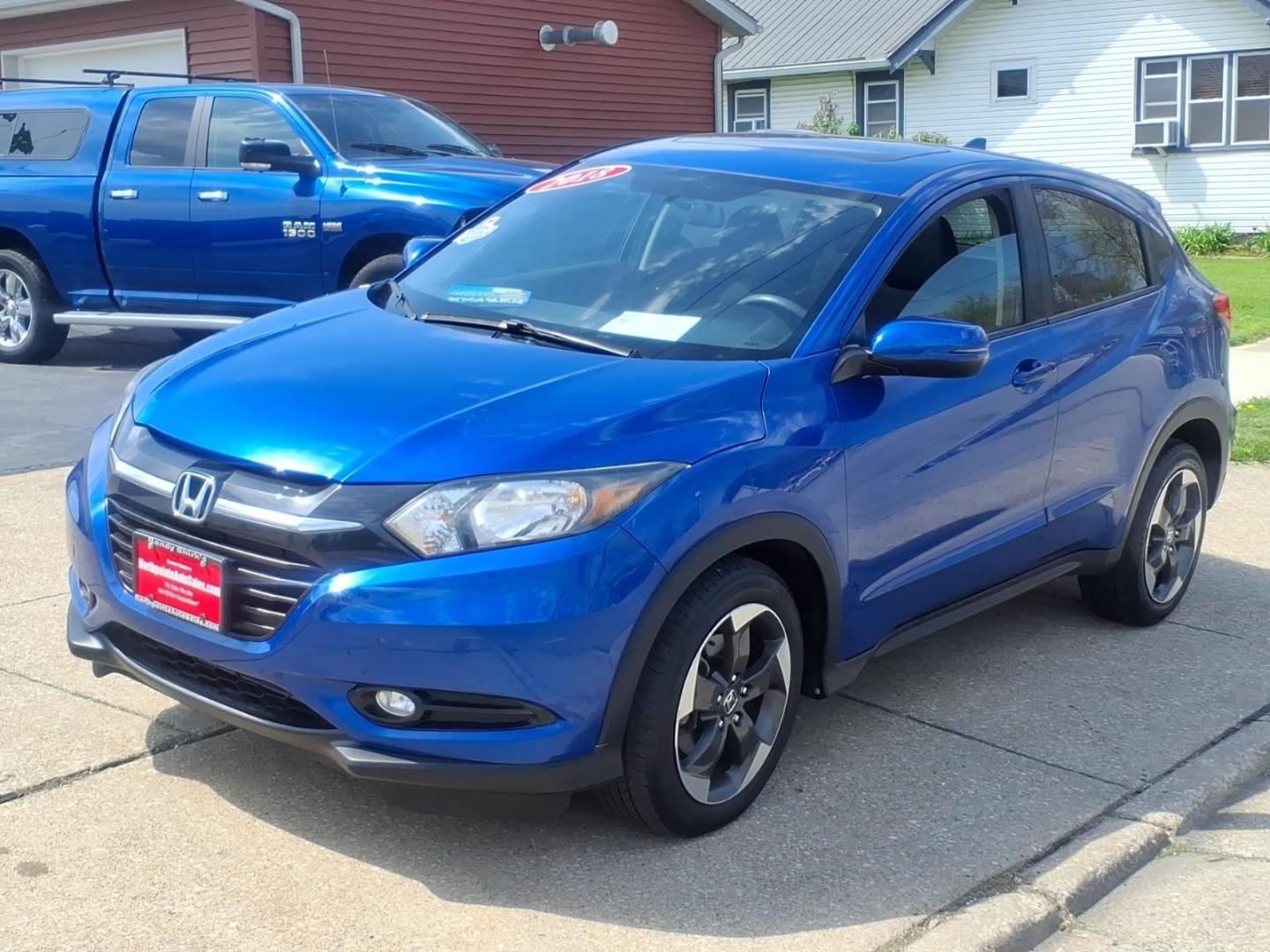 2018 Aegean Blue Metallic Bs Honda HR-V EX (3CZRU6H52JG) with an 1.8L 1.8L I4 141hp 127ft. lbs. Sequential Multiport Fuel Injection engine, 7-Speed Shiftable CVT transmission, located at 5505 N. Summit St., Toledo, OH, 43611, (419) 729-2688, 41.654953, -83.530014 - Photo#29